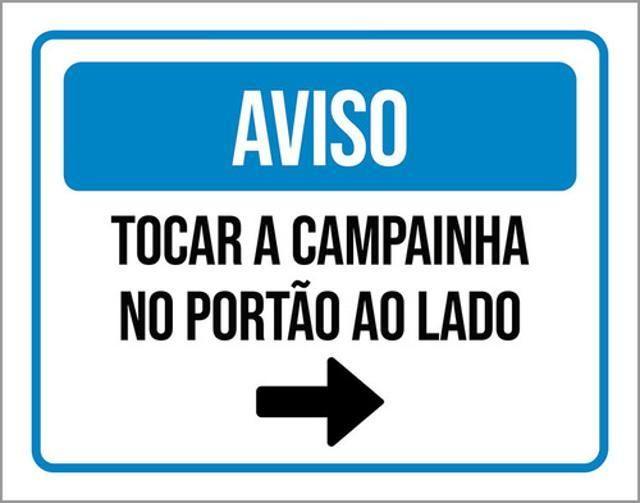 Imagem de Kit 3 Placas Aviso Tocar Campainha Portão Seta Direita