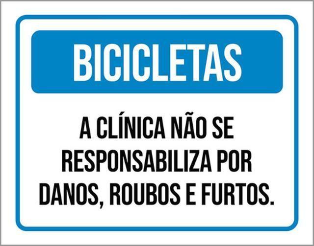 Imagem de Kit 3 Placas Bicicletas Clínica Responsabiliza Danos Roubos