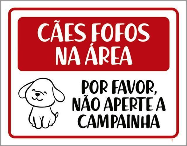 Imagem de Kit 3 Placas Cães Fofos Não Aperte Campainha 36X46