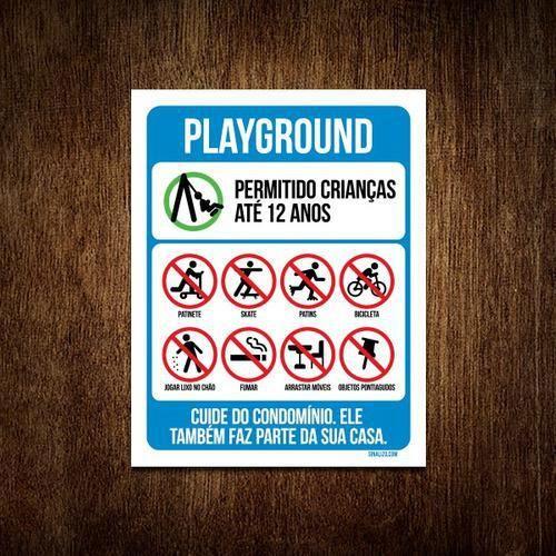 Imagem de Kit 3 Placas - Condomínio Playground Crianças