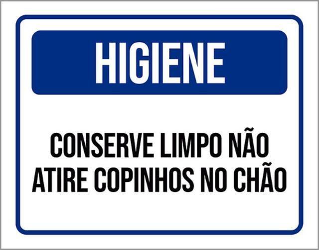 Imagem de Kit 3 Placas Conserve Limpo Não Atire Copinhos No Chão