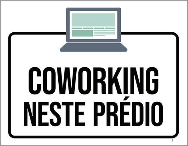 Imagem de Kit 3 Placas Coworking Neste Prédio Desenho