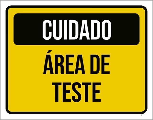 Imagem de Kit 3 Placas Cuidado Área De Teste Amarelo 36X46