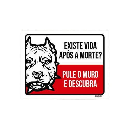 Imagem de Kit 3 Placas Cuidado Cão Existe Vida Após Morte Pule Muro