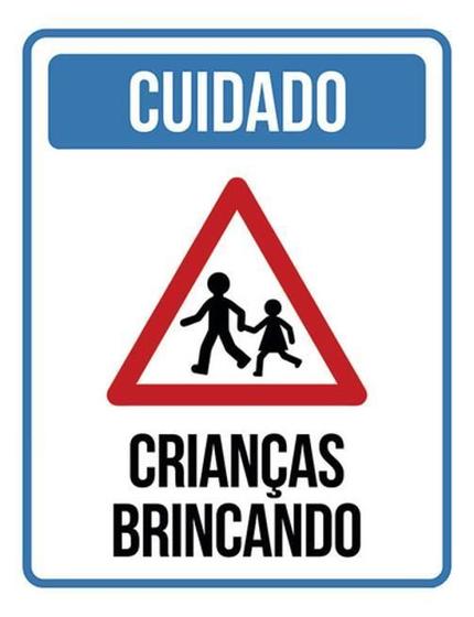 Imagem de Kit 3 Placas Cuidado Crianças Brincando ul 36X46