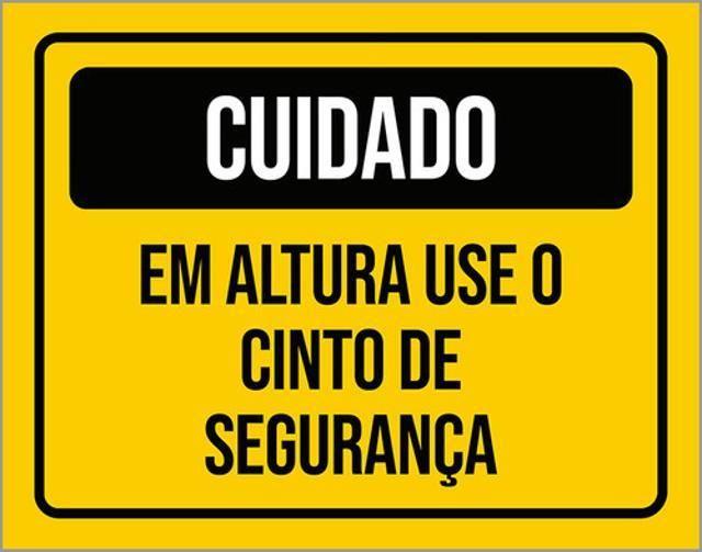 Imagem de Kit 3 Placas Cuidado Em Altura Use Cinto De Segurança 36X46