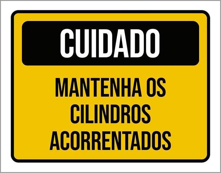 Imagem de Kit 3 Placas Cuidado Mantenha Cilindros Acorrentados