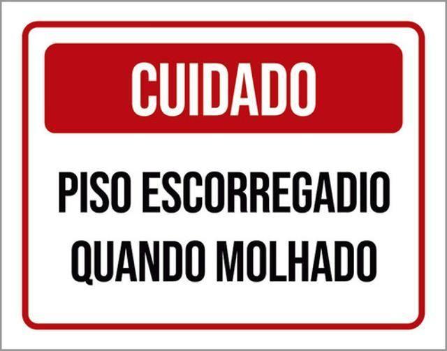 Imagem de Kit 3 Placas Cuidado Piso Escorregadio Quando Molhado 36X46