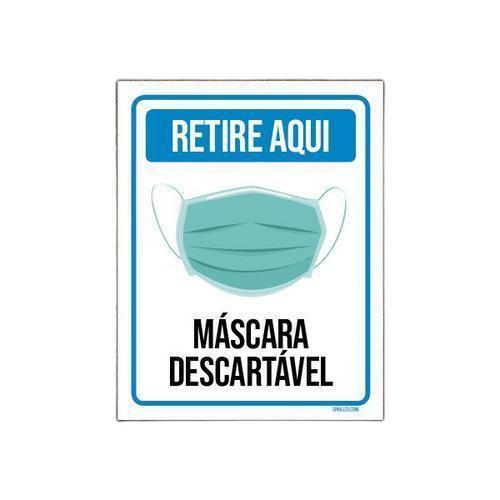 Imagem de Kit 3 Placas Cuide-Se Retire Aqui Máscara Descartável