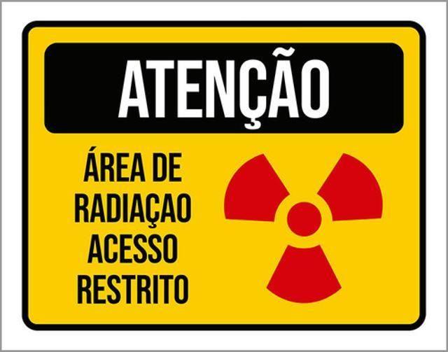 Imagem de Kit 3 Placas De Área Radiação Acesso Restrito 36X46