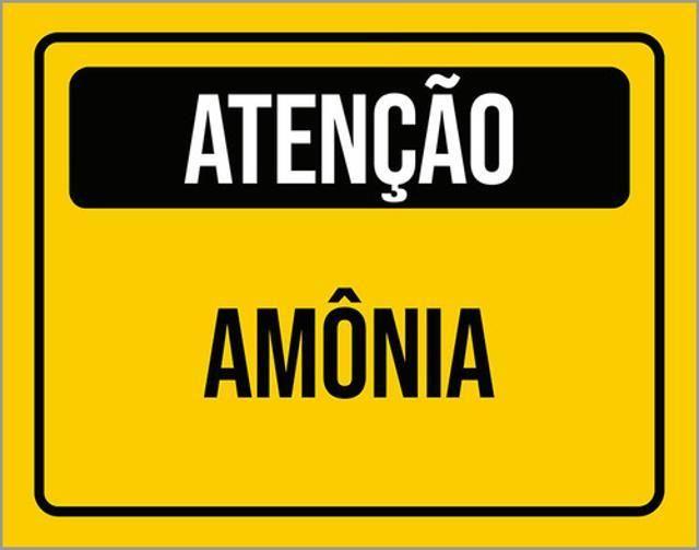 Imagem de Kit 3 Placas De Atenção Cuidado Amônia 36X46