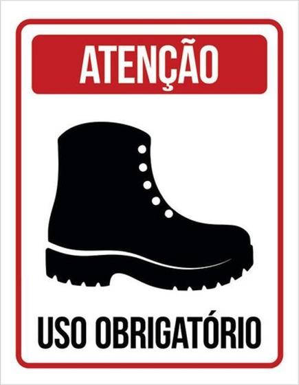 Imagem de Kit 3 Placas De Atenção Uso Obrigatório Botas 36X46