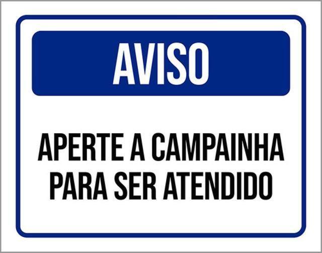 Imagem de Kit 3 Placas De Aviso Aperte A Campainha 36X46