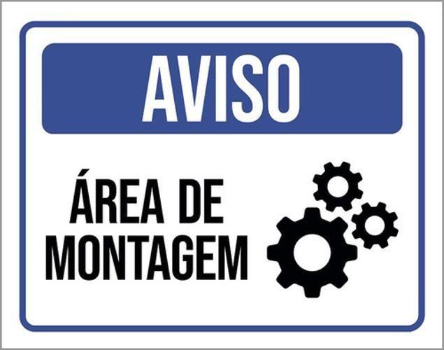 Kit 3 Placas De Aviso Área De Montagem 36X46 - Sinalizo - Placa de ...
