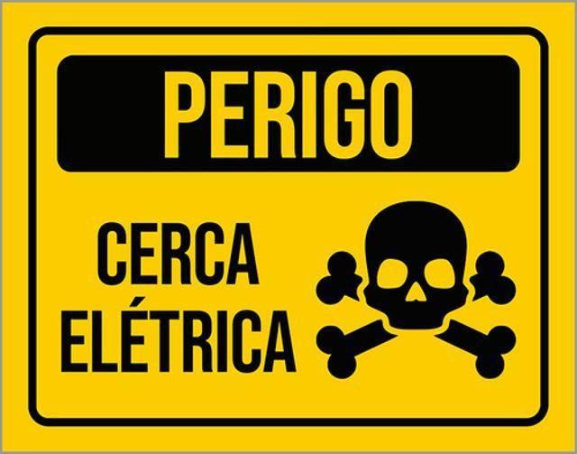 Imagem de Kit 3 Placas De Aviso Perigo Cerca Elétrica 36X46