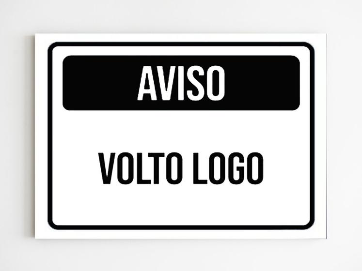 Imagem de kit 3 placas de aviso volto logo horario de almoço mdf A4