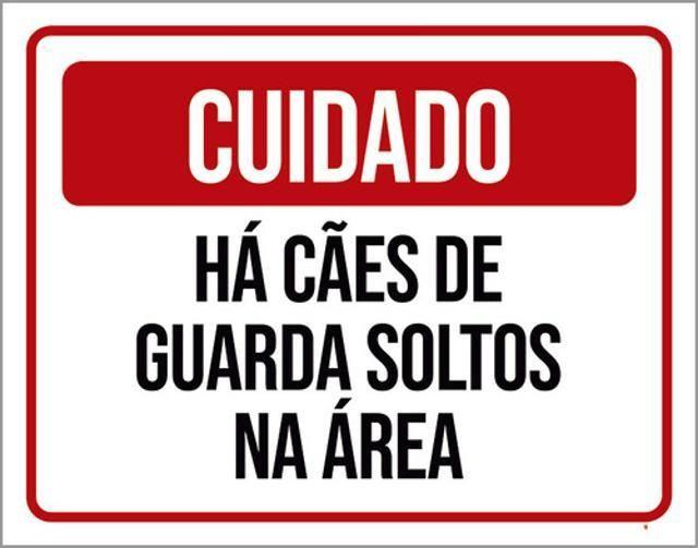 Imagem de Kit 3 Placas De Cuidado Cães Guarda Soltos Área 36X46