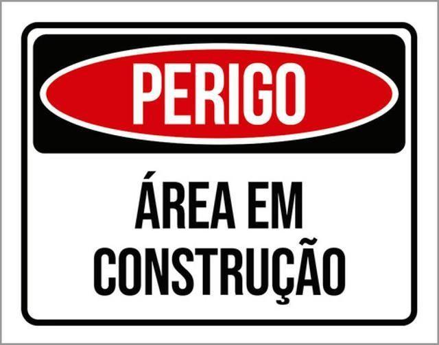 Imagem de Kit 3 Placas De Perigo Área Em Construção 36X46