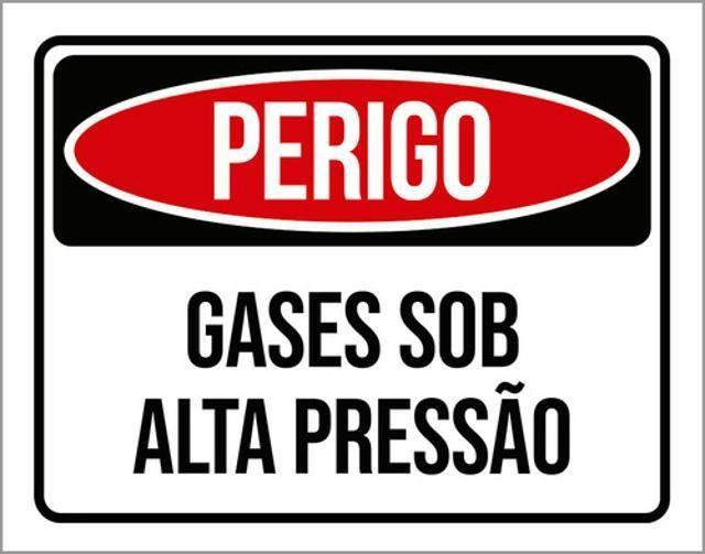 Imagem de Kit 3 Placas De Perigo Gases Sob Alta Pressão 36X46