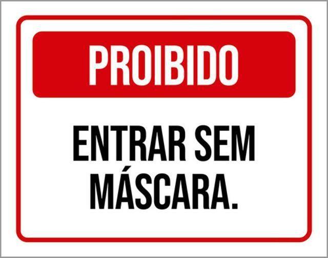 Imagem de Kit 3 Placas De Proibido Entrar Sem Camisa 36X46