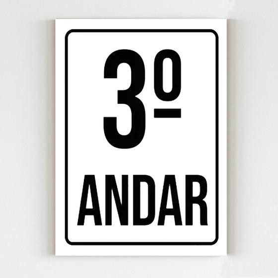 Imagem de Kit 3 Placas de sinalização 3º andar ambiente aviso 20x29