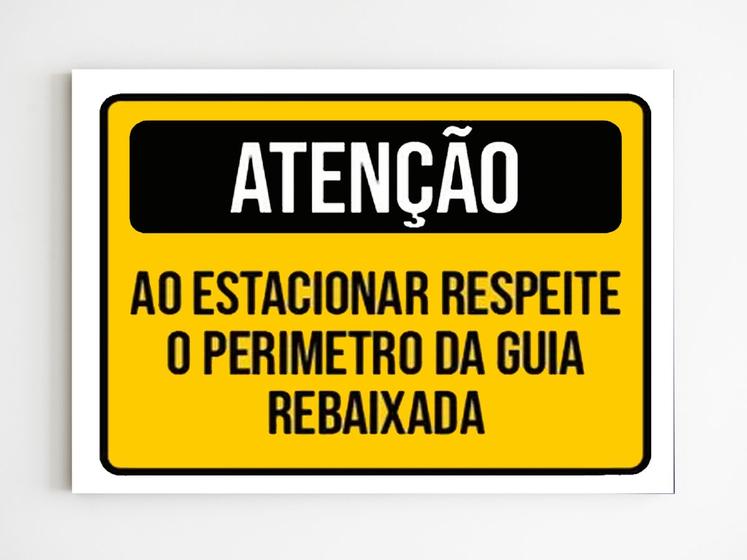 Imagem de kit 3 placas de sinalização atenção ao estacionar mdf