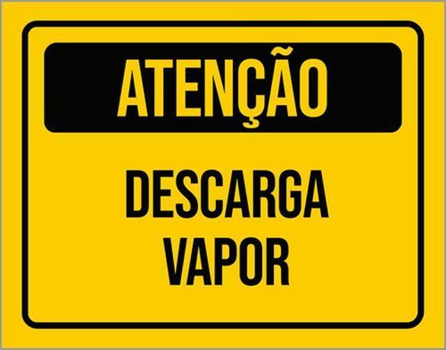 Imagem de Kit 3 Placas De Sinalização - Atenção Descarga Vapor