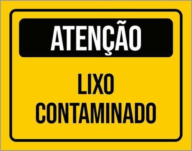 Imagem de Kit 3 Placas De Sinalização - Atenção Lixo Contaminado