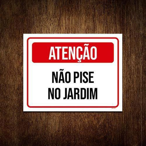 Imagem de Kit 3 Placas De Sinalização - Atenção Não Pise No Jardim