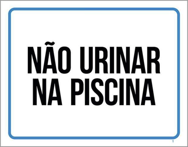 Imagem de Kit 3 Placas De Sinalização - Atenção Não Urinar Na Piscina