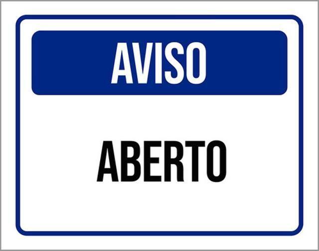 Imagem de Kit 3 Placas De Sinalização - Aviso Aberto