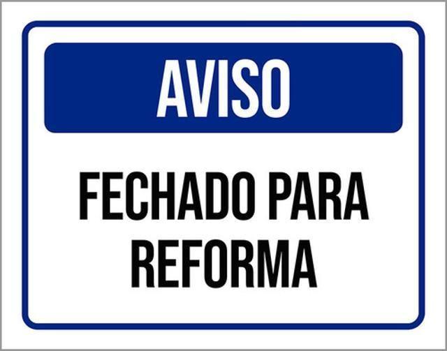 Imagem de Kit 3 Placas De Sinalização - Aviso Fechado Para Reforma