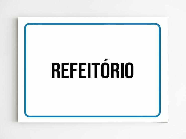 Imagem de kit 3 placas de sinalização de ambiente refeitorio mdf