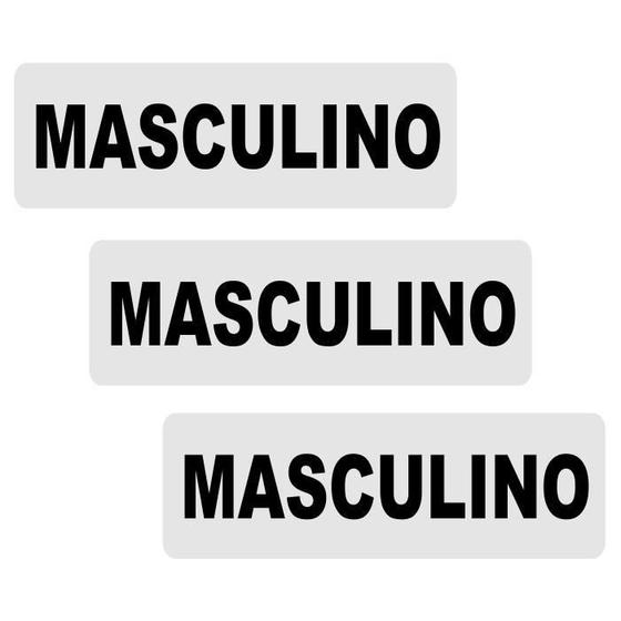 Imagem de Kit 3 Placas De Sinalização Masculino 24X6Cm