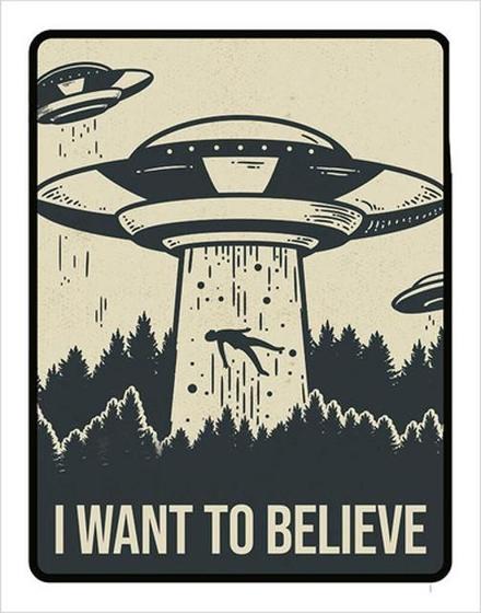 Imagem de Kit 3 Placas Decorativa I Want To Believe Aliens Alienigena