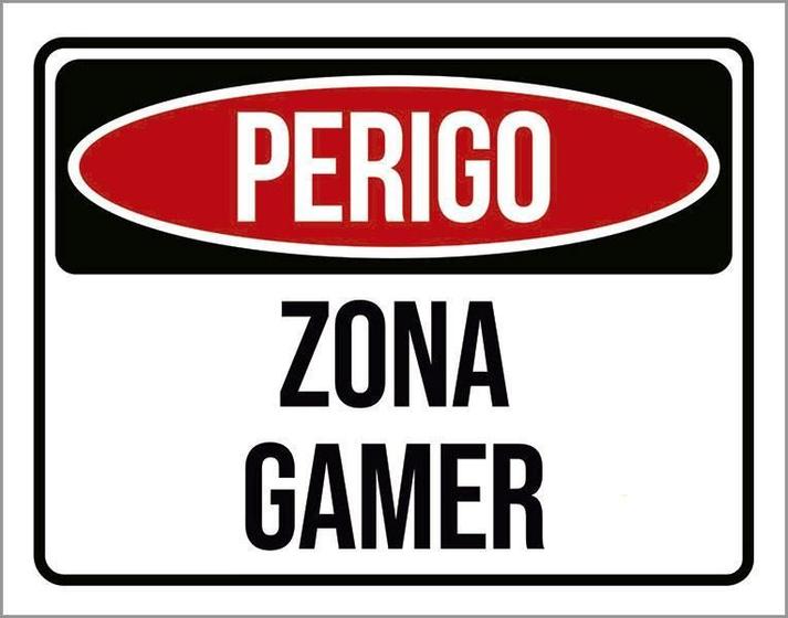 Imagem de Kit 3 Placas Decorativa - Perigo Zona Gamer