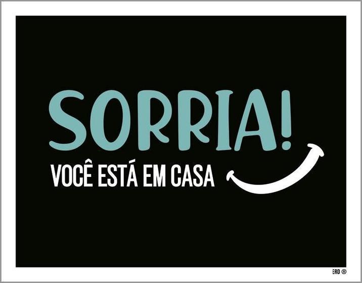 Imagem de Kit 3 Placas Decorativa - Sorria Você Está Em Casa