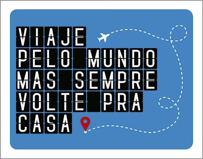 Imagem de Kit 3 Placas Decorativa - Viaje Pelo Mundo Volte Pra Casa