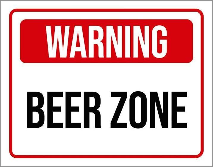 Imagem de Kit 3 Placas Decorativa - Warning Beer Zone