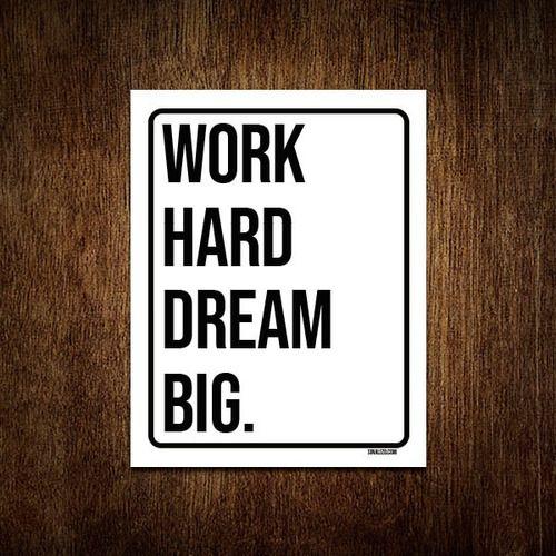 Imagem de Kit 3 Placas Decorativa - Work Hard Dream Big