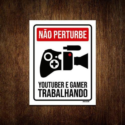 Imagem de Kit 3 Placas Decorativa Youtuber Gamer Trabalhando Xb