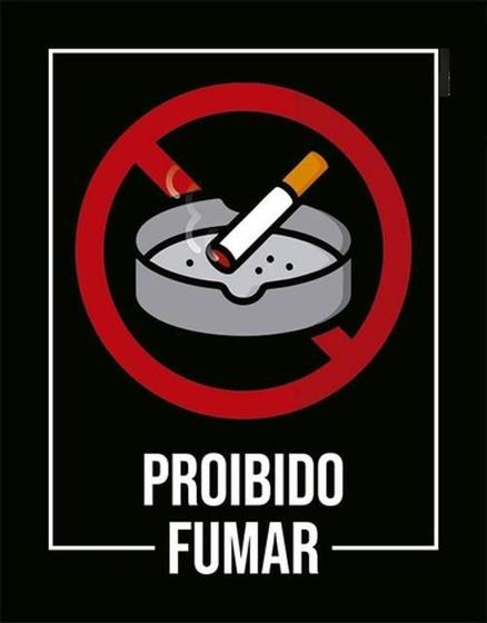 Imagem de Kit 3 Placas Desenho - Proibido Fumar