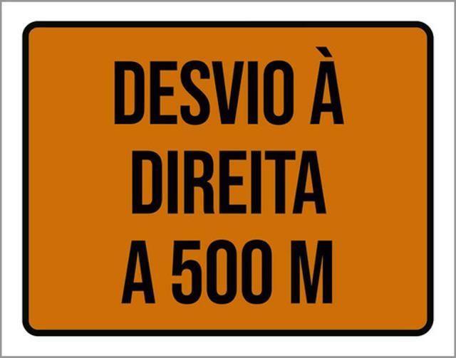 Imagem de Kit 3 Placas Desvio À Direita 500M 36X46