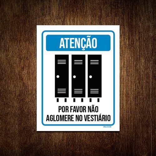 Imagem de Kit 3 Placas Distanciamento Social Não Aglomere Vestiário