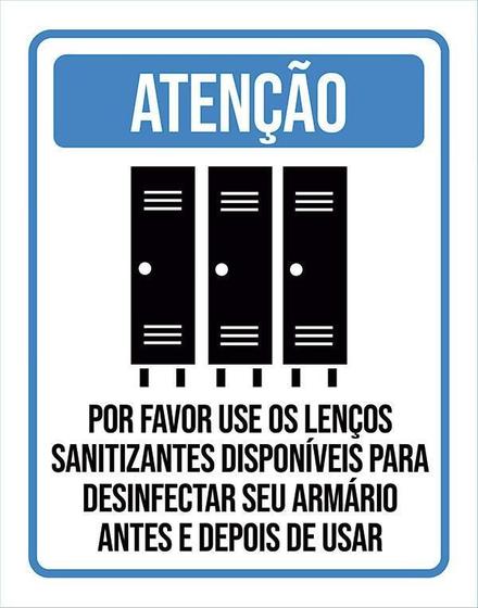 Imagem de Kit 3 Placas Distanciamento Social Use Lenço Armário