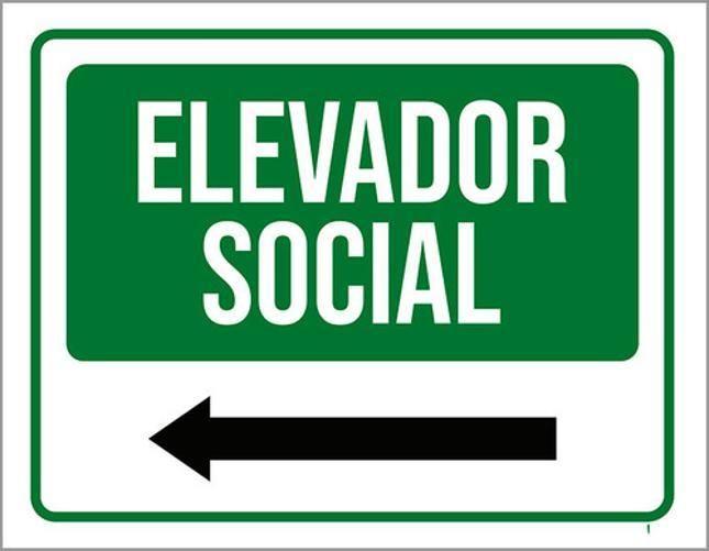 Imagem de Kit 3 Placas Elevador Social Seta Esquerda