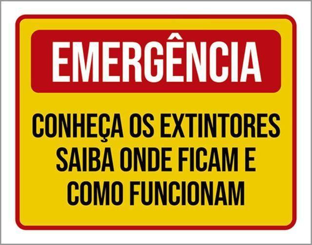 Imagem de Kit 3 Placas Emergência Conheça Extintores Onde Ficam