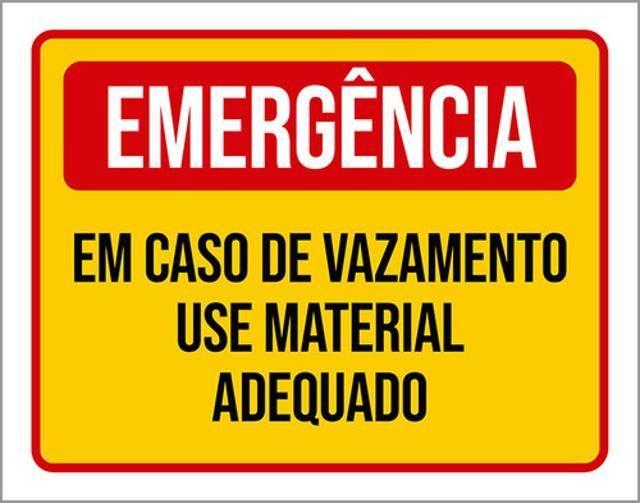 Imagem de Kit 3 Placas Emergência Em Caso Vazamento Material