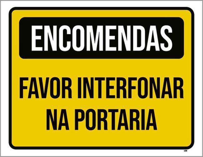Imagem de Kit 3 Placas Encomendas Favor Interfonar Portaria 36X46