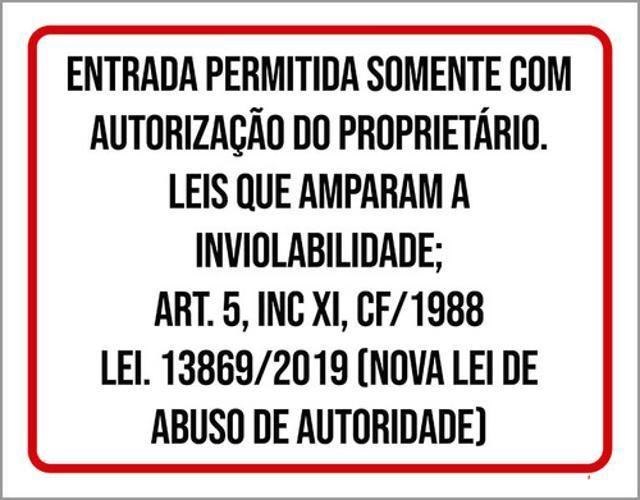 Imagem de Kit 3 Placas Entrada Autorização Proprietário 36X46